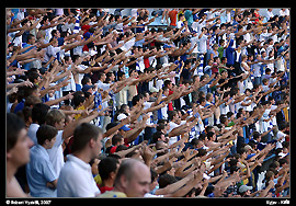 Stadion Dynama Kyjev - z fotbalového zápasu Dynamo Kyjev vs. Arsenal Kyjev