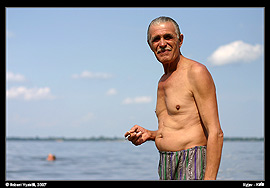 Kyjevská přehrada (Kyjevské moře) - pán, který budoval přehradní hráz